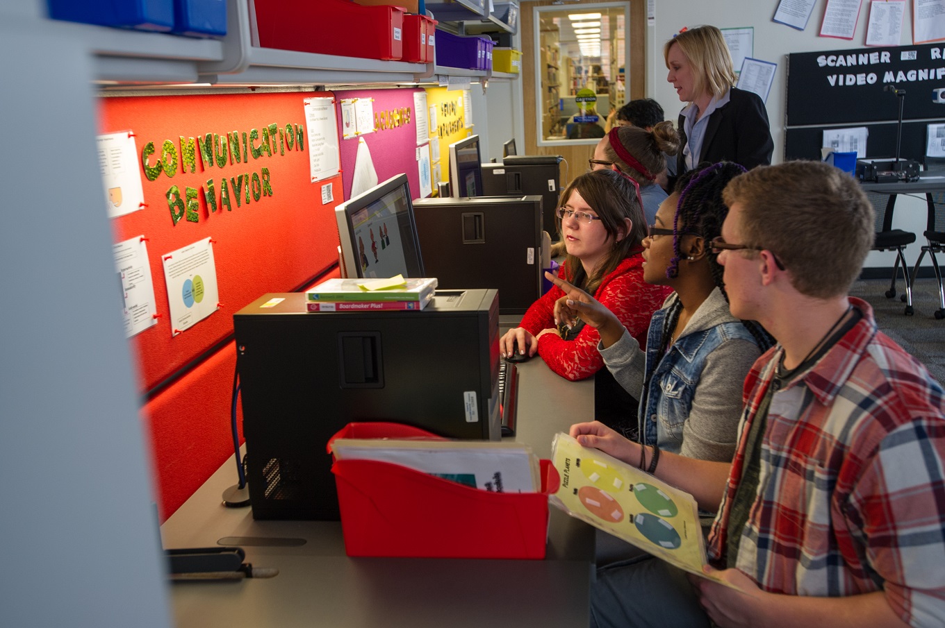 Images of Students in the Assistive Technology Lab