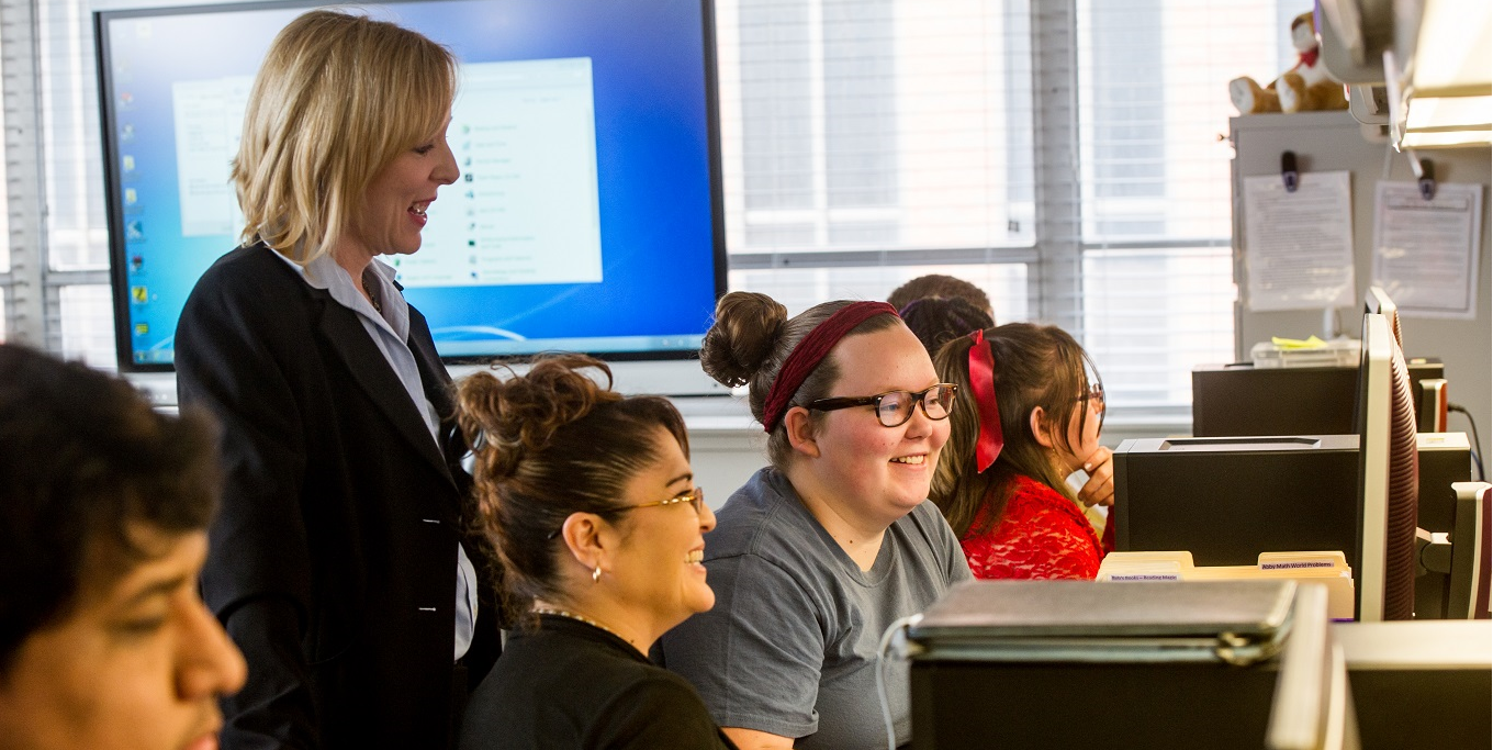 Images of Students in the Assistive Technology Lab